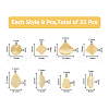 HOBBIESAY 32Pcs 8 Style Brass Pendants KK-HY0001-31-2