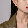 Cubic Zirconia C-shape Stud Earrings JE944A-7