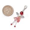 6Pcs 6 Colors Fairy Alloy Beaded & Glass & Acrylic Beaded Pendant Decoration HJEW-JM03064-3