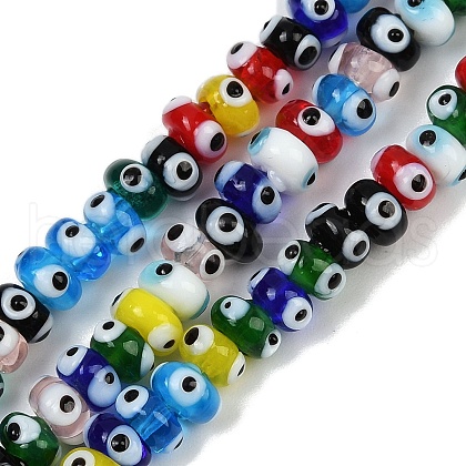 Handmade Evil Eye Lampwork Beads Strands LAMP-A007-02A-06-1