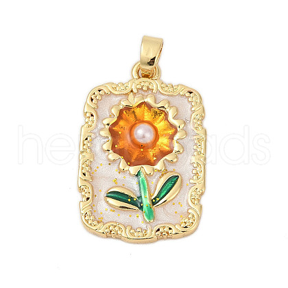 Brass Enamel Pendants KK-U068-13D-02G-1