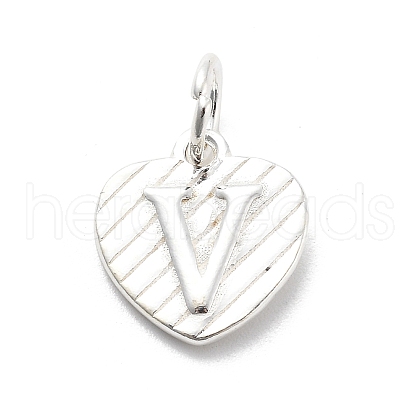925 Sterling Silver Heart with Capital Letter Charms STER-S009-13V-S-1