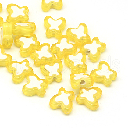 Transparent Butterfly Acrylic Beads TACR-Q007-01G-1