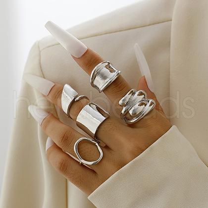 5Pcs Alloy Finger Rings Sets WG7802C-06-1