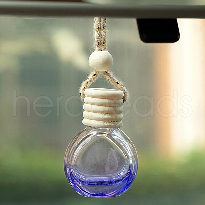 Empty Glass Perfume Bottle Pendants with Wood Cap PW-WG32648-04-1