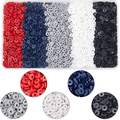 SUNNYCLUE 5 Colors Handmade Polymer Clay Beads CLAY-SC0001-81-1