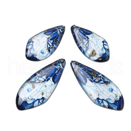 4Pcs Transparent Epoxy Resin Butterfly Wings Pendants RESI-C057-06C-1