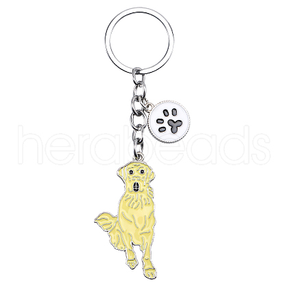 WEWAYSMILE Dog Keychain Car Keychain Pet Pendant Key-Ring Lovely Dog Key-ring Portable Metal Keychain Gift for Pet Lover Birthday Puppy Theme Party Supplies (Labrador) JX806A-1