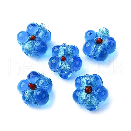 Handmade Silver Foil Glass Lampwork Beads FOIL-T001-02H-1
