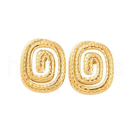 Ion Plating(IP) 304 Stainless Steel Stud Earrings for Women EJEW-P279-46G-1
