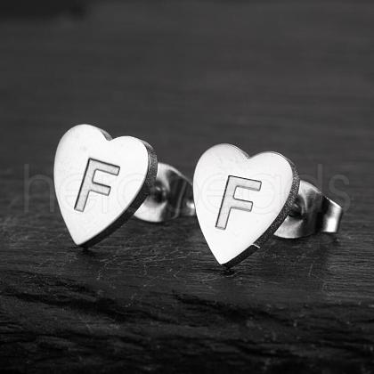 Heart 201 Stainless Steel Stud Earrings WGB8201-01-1