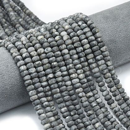 Natural Larvikite Beads Strands G-P575-A38-6x4mm-1