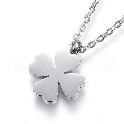 Tarnish Resistant 304 Stainless Steel Pendant Necklaces NJEW-N0071-18P-1