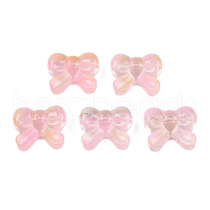 Transparent Spray Painted Glass Beads GLAA-N035-025-G01-1