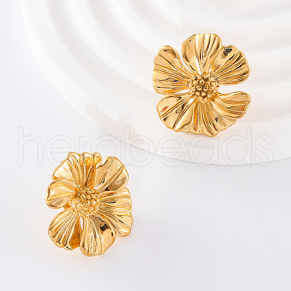 Stylish Stainless Steel Flower Earrings - Fashionable and Versatile Ear Studs AH9367-1