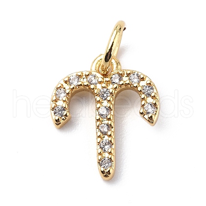Brass Micro Pave Cubic Zirconia Charms ZIRC-F131-16G-10-1
