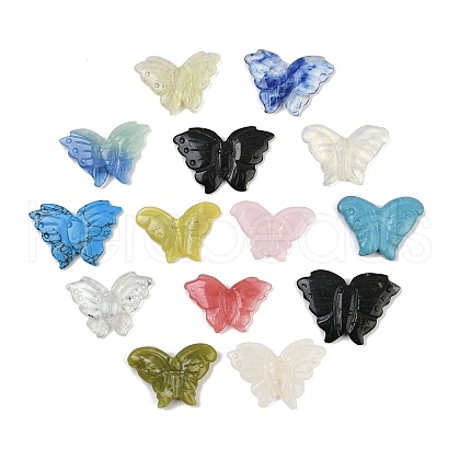 Natural & Synthetic Mixed Gemstone Carved Beads G-G202-01-1