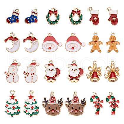 Cheriswelry 24Pcs 12 Style Alloy Enamel Pendants FIND-CW0001-18-1