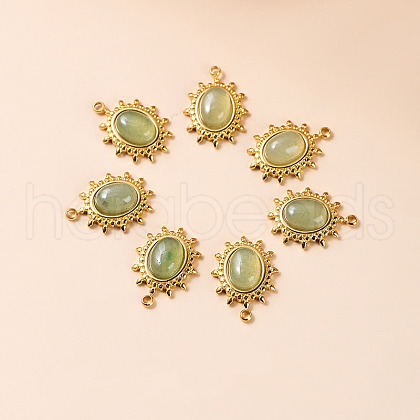 Bohemia Style Natural Green Aventurine Pendants BOHO-PW0001-060E-01-1
