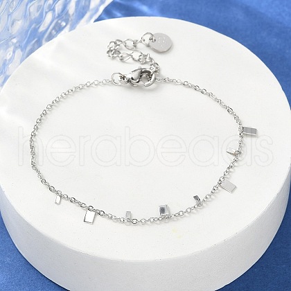 304 Stainless Steel Cable Chain Bracelets for Women BJEW-A036-21P-1