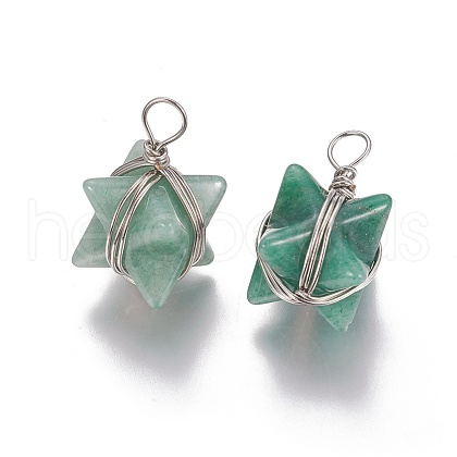 Natural Green Aventurine Pendants G-I220-C10-1