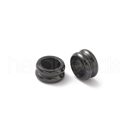 Ion Plating(IP) 304 Stainless Steel Grooved Beads STAS-WH0055-04EB-1