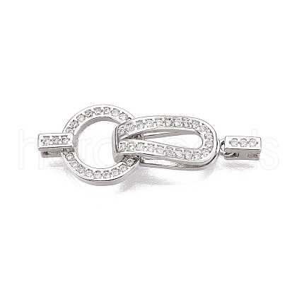 925 Sterling Silver Micro Pave Clear Cubic Zirconia Fold Over Clasps STER-T007-111P-1