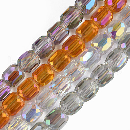 Electroplate Transparent Glass Beads Strands EGLA-N002-32-1