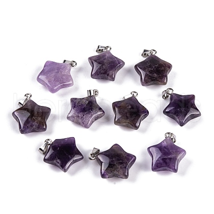 Natural Amethyst Pendants G-Q172-09P-07-1