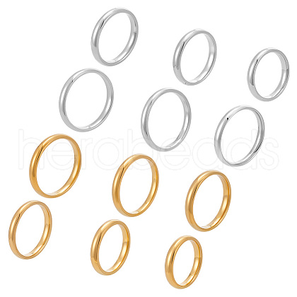Unicraftale 304 Stainless Steel Flat Plain Band Rings STAS-UN0017-91P-1