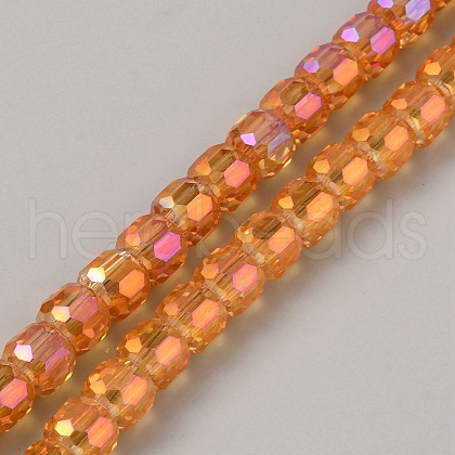 Electroplate Transparent Glass Beads Strands EGLA-TAC0008-01H-1