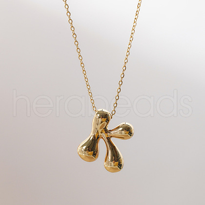 Brass Chunky Initial Pendant Necklaces WG97A63-11-1