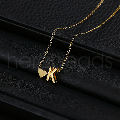 Alloy Letter Heart Pendant Necklaces for Women WGBB55E-07-1