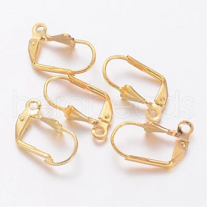 Brass Leverback Earring Findings X-KK-E493-G-1