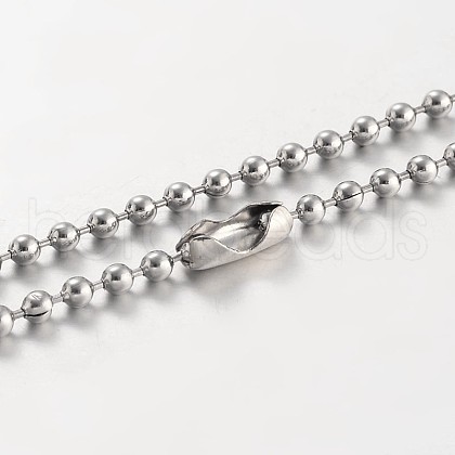 Tarnish Resistant Stainless Steel Ball Chains Necklace NJEW-JN01427-01-1