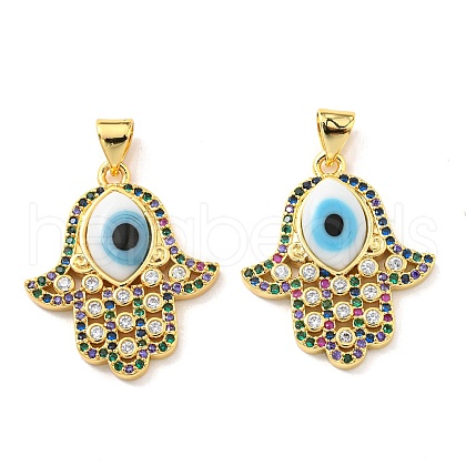 Brass Cubic Zirconia Pendants KK-K338-02G-07-1