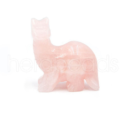 Natural Rose Quartz Carved Healing Dinosaur Figurines PW-WG86556-02-1