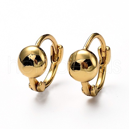 Brass Huggie Hoop Earrings EJEW-H121-04G-1