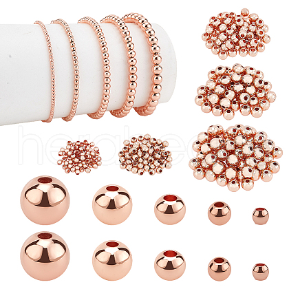   300Pcs 5 Sizes Brass Beads KK-PH0001-73RG-1