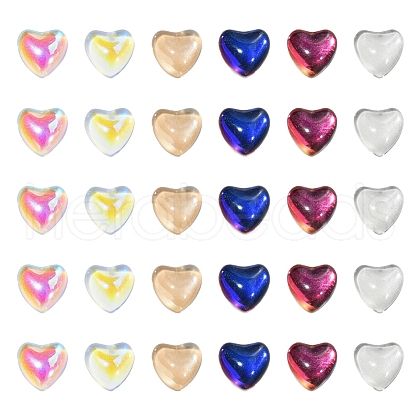 30Pcs 6 Colors Flat Back K9 Glass Rhinestone Cabochons MRMJ-YW0002-004-1