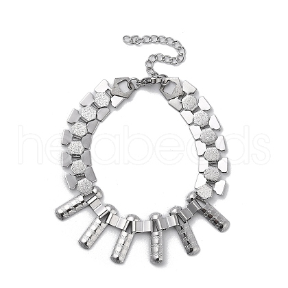 Non-Tarnish 304 Stainless Steel Hexagon Link Chain Bracelets BJEW-Q343-12P-1