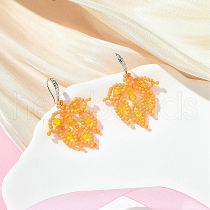 Handmade Glass Seed Beads Dangle Earrings EJEW-MZ00367-02-1