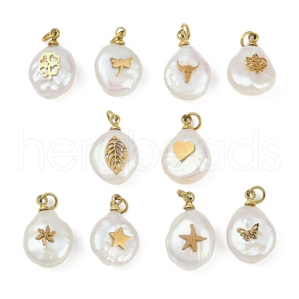 Natural Keshi Pearl Pendants STAS-Z136-01G-1