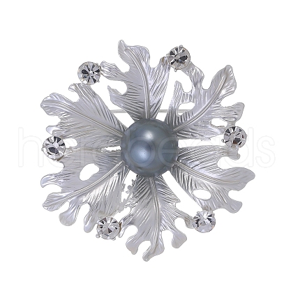 Leaf Zinc Alloy Rhinestone Brooches PW-WG858A0-02-1