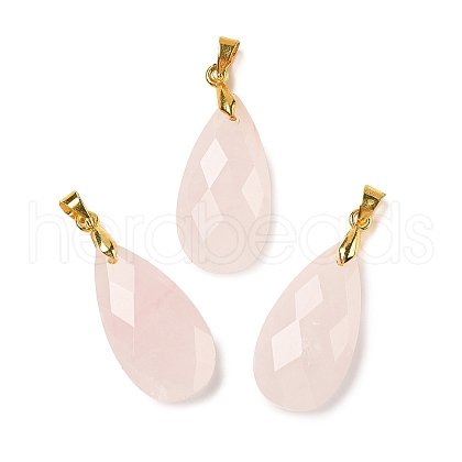 Natural Rose Quartz Pendants G-L614-D03-G02-1