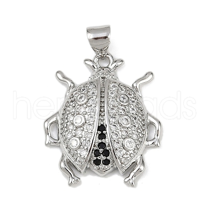 Brass Micro Pave Cubic Zirconia Pendants KK-A260-07B-P-1