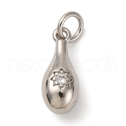 Brass Micro Pave Cubic Zirconia Pendants KK-P308-55P-1