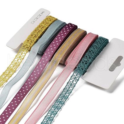 18 Yards 6 Colors Polyester Ribbon SRIB-C001-B03-1