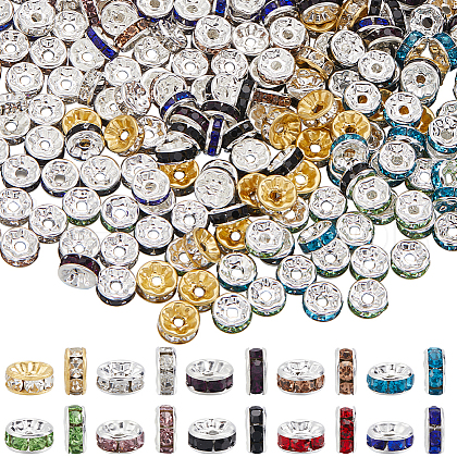 SOFPLATE 300pcs 10 Colors Brass Rhinestone Spacer Beads RB-SP001-07A-1