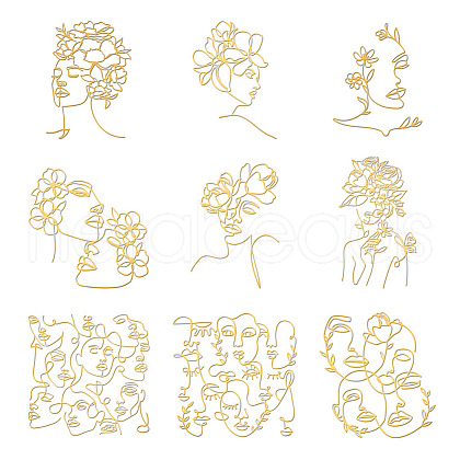 9Pcs 9 Styles Nickel Decoration Stickers DIY-WH0450-050-1